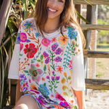 Rainbow Garden Cotton Easy Tee