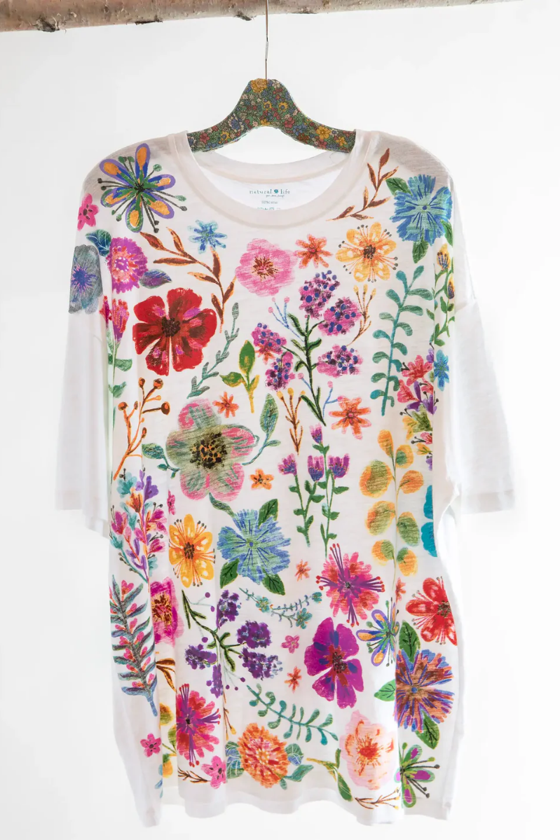 Rainbow Garden Cotton Easy Tee