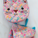 Mini Oven Mitts | Natural Life | Cat | Pink & Blue Plaid/Floral