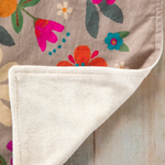 Cotton Dish Towel | Natural Life | Taupe Folk Flower