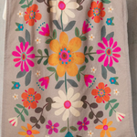 Cotton Dish Towel | Natural Life | Taupe Folk Flower