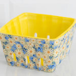 Ceramic Berry Colander | Natural Life | Yellow Floral