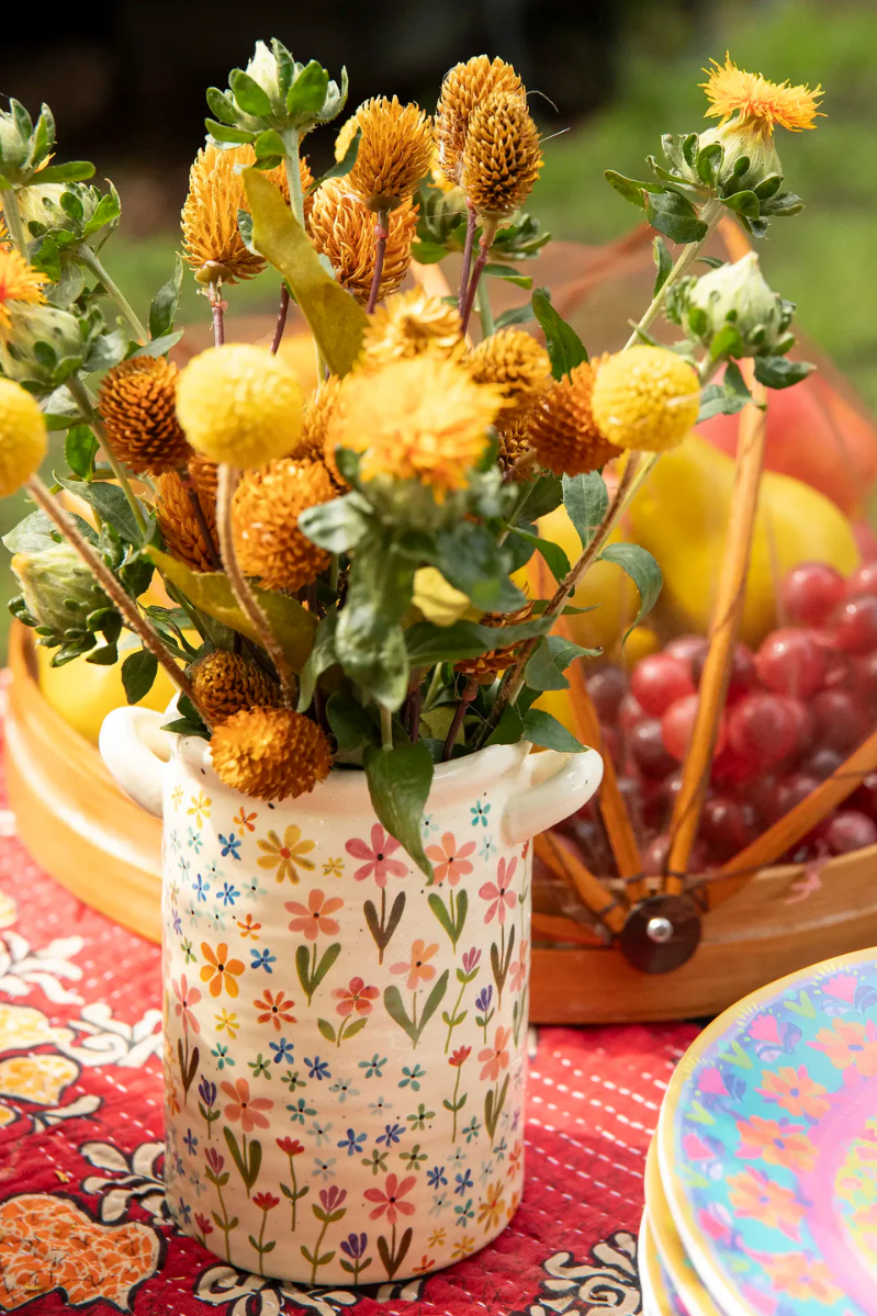 Utensil Crock | Natural Life | Daisies