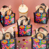 Mini Happy Bag | Natural Life | Navy Folk Flower