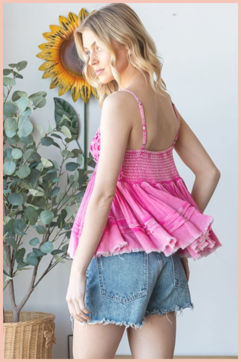 Mineral Washed Woven Tank Top