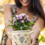 Crock Planter | Natural Life | You make the world a better place just by being in it | Medium