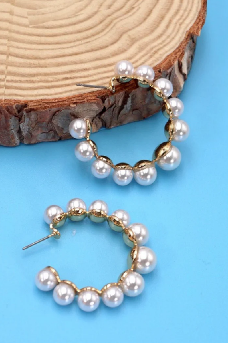 Pearl Hoop Earrings