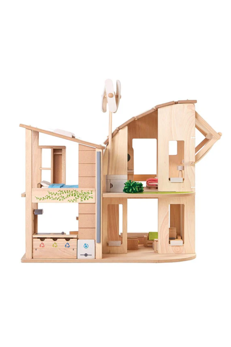 Solar Green Dollhouse + Furniture | Plan Toys