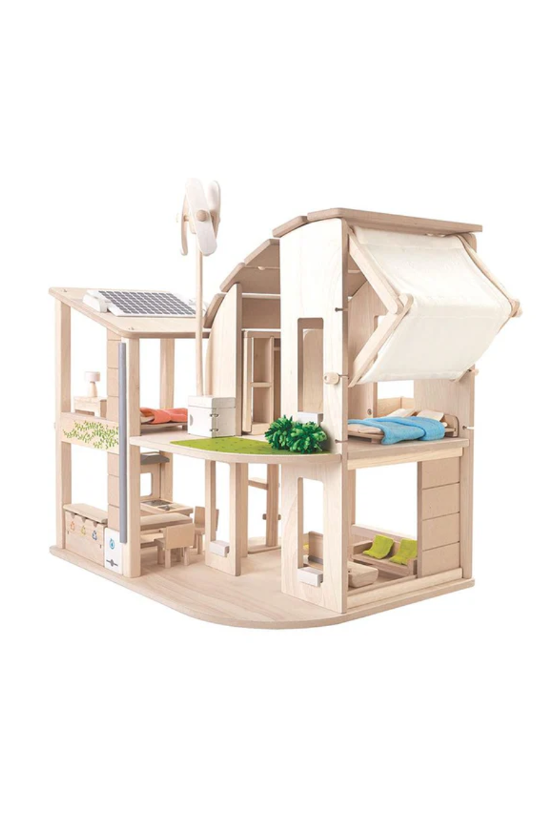 Solar Green Dollhouse + Furniture | Plan Toys