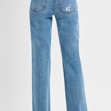 RISEN Tummy Control High Rise Long Straight Jeans