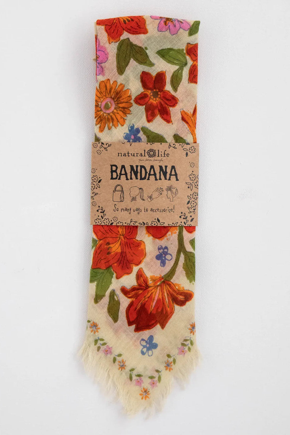 Printed Bandana | Natural Life | Cream Floral