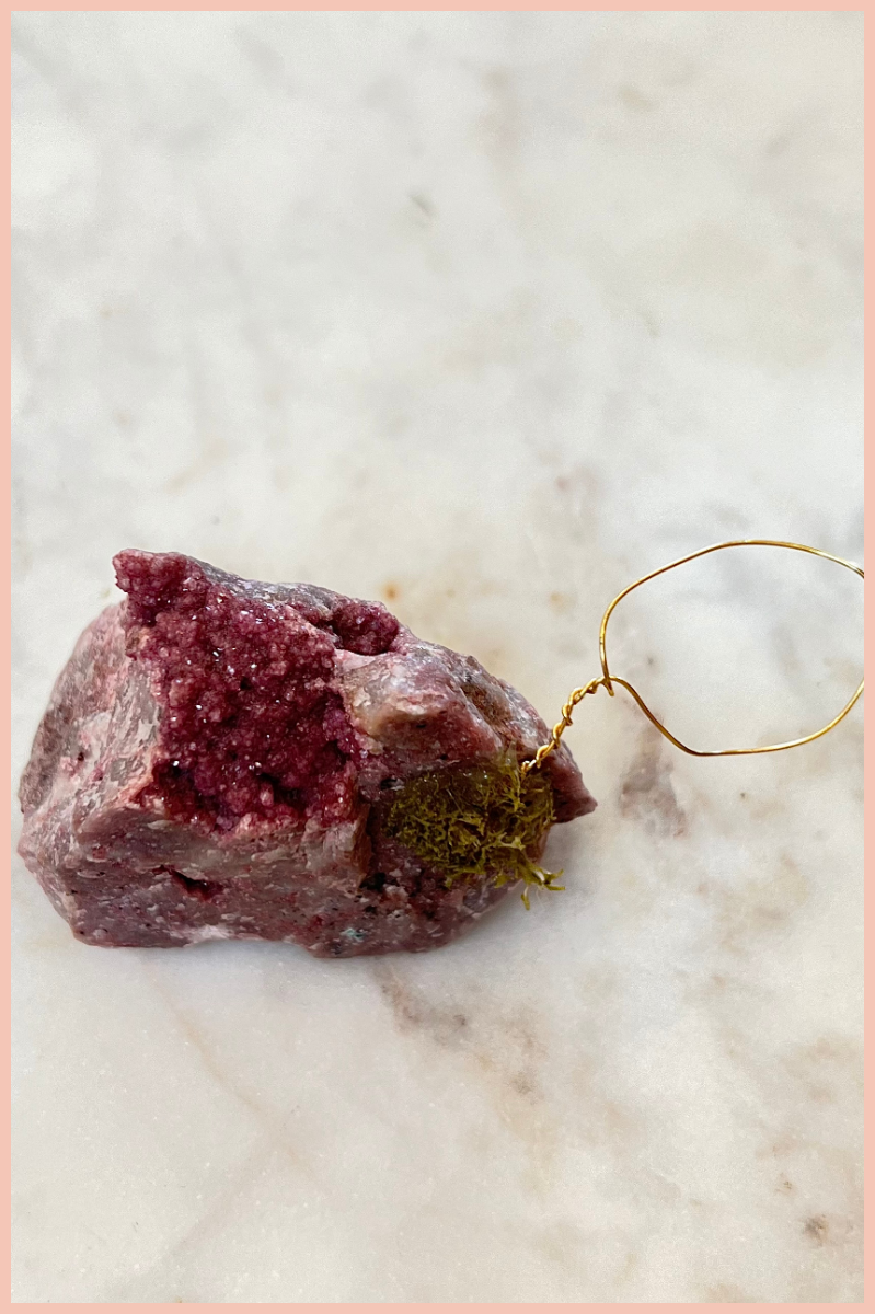 Pink Calcite + Air Plant Holder | Medium