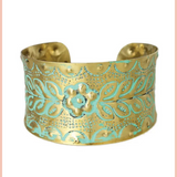 Sonora Style Patina Flower Cuff Bracelet