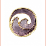 Magnetic Wave Enameled Brooch | Purple Ombre