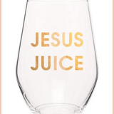 Jesus Juice Wine Glass