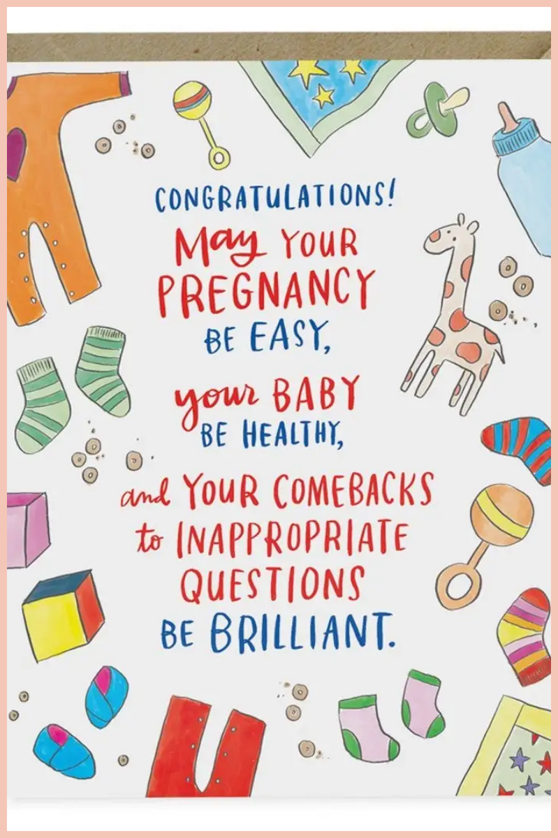 Inappropriate Questions Baby Card