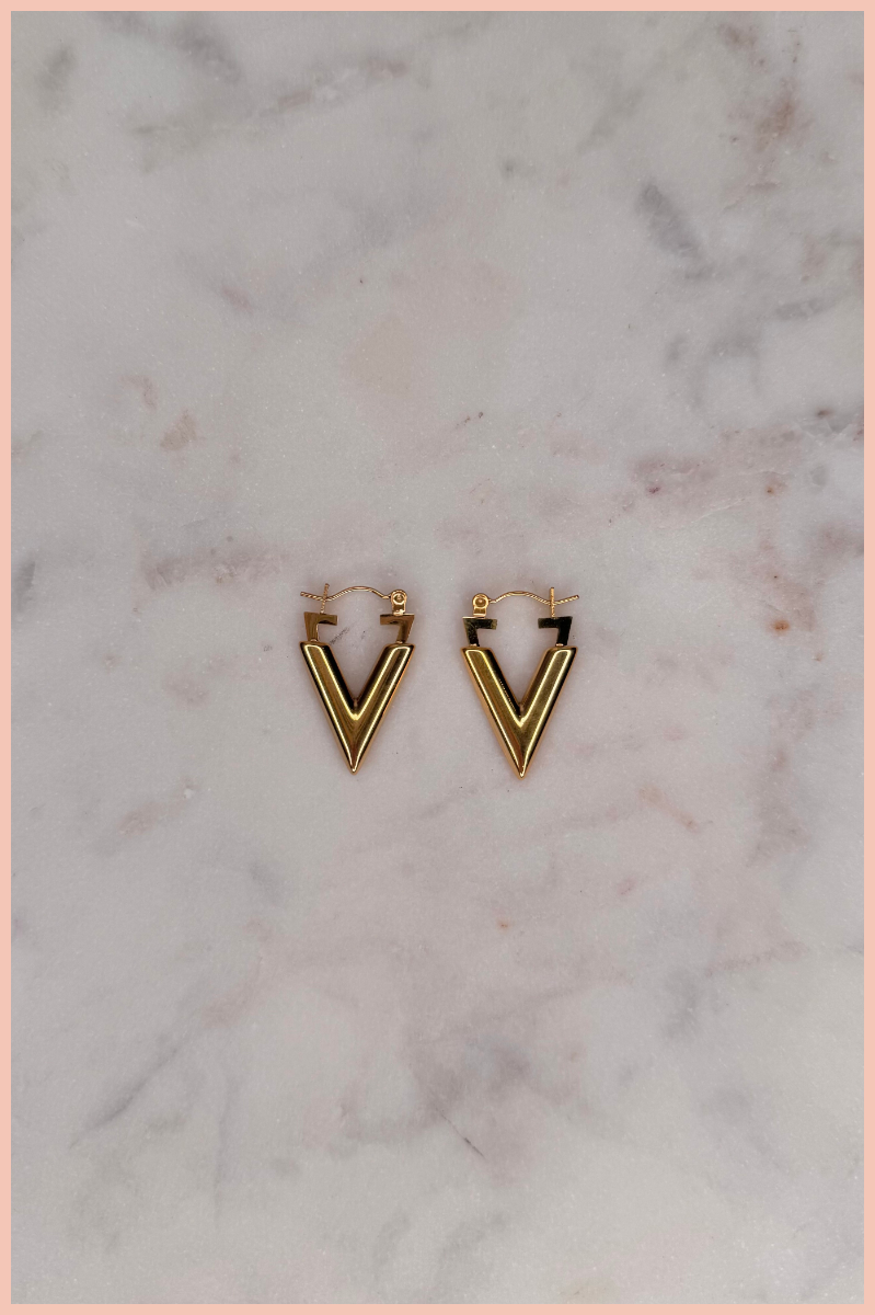 Triangle Huggie Earring | Gold