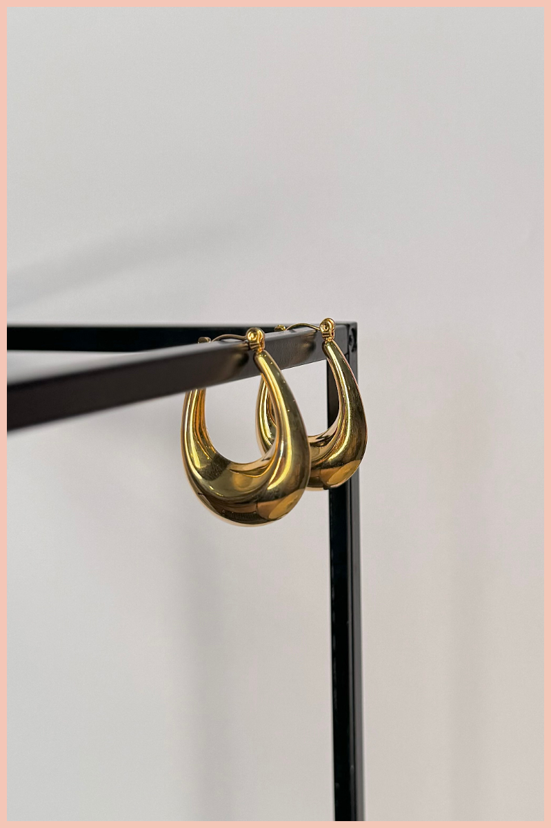 Large Luxe Hoop Bulb Earrings | Gold