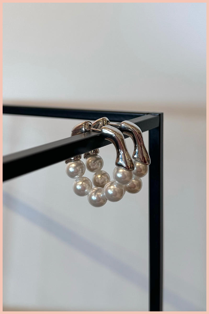 Pearl Huggie Earrings