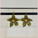 Metallic Resin Flower Earrings