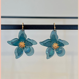 Metallic Resin Flower Earrings