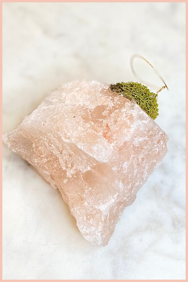 Himalayan Salt Crystal + Airplant Holder