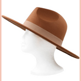 Wool Wide Brim Fedora Hat + Ribbon Trim
