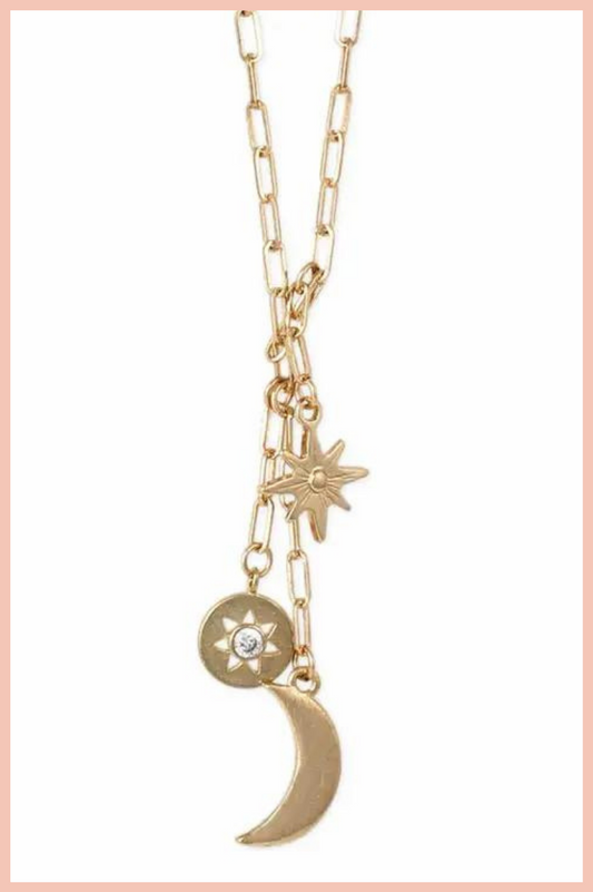 CELESTIAL CHARMS GOLD Y NECKLACE