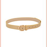 Leather Snake Buckle Belt | Ivory