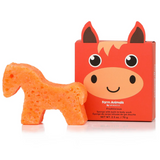 Farm Animals Bath Sponge + Built-In Cleanser | Spongellé | Henry Horse