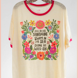 Live In The Sunshine Ringer Tee | Natural Life
