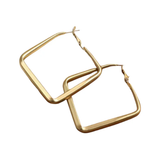Thick Square Hoop Earrings | Gold