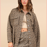 Leopard Printed Twill Shacket