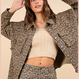 Leopard Printed Twill Shacket