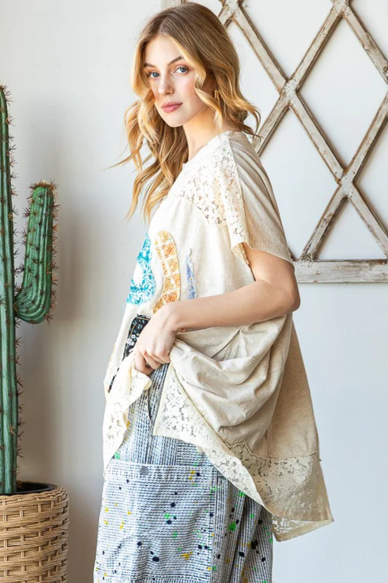 F-L-O-W-E-R Applique Top