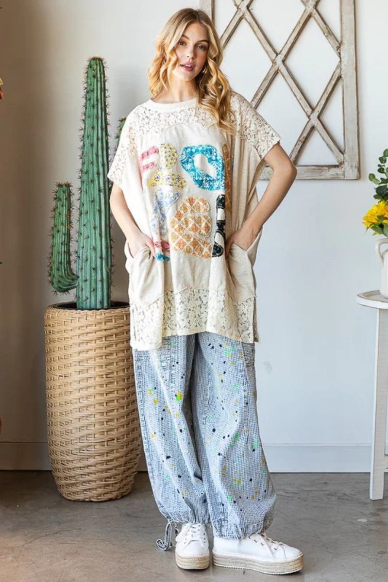 F-L-O-W-E-R Applique Top