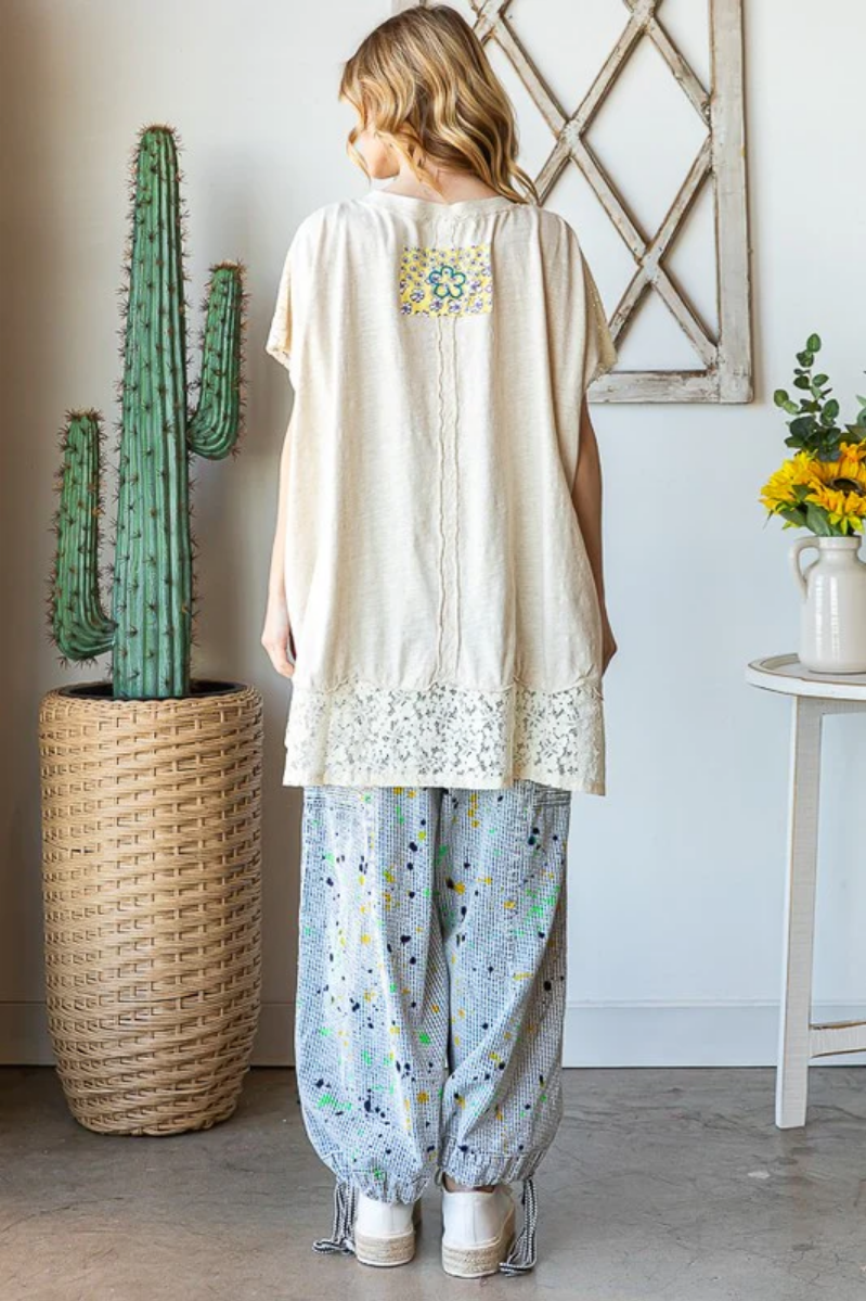 F-L-O-W-E-R Applique Top