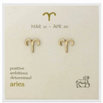 Zodiac Symbol Post Earrings | Aries