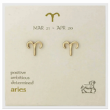 Zodiac Symbol Post Earrings | Aries