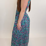 Garden Glide Zip-Front Midi Dress