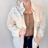 Floral + Stripe Oversized Shacket Jacket