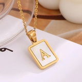Mother of Pearl Initial A Necklace | 18K Gold Plated
