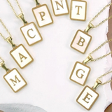 Mother of Pearl Initial A Necklace | 18K Gold Plated