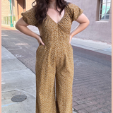 Falling Leaves Smocked Jumpsuit