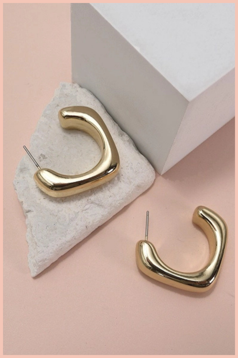 Bubbly Square Tube Hoop Earrings