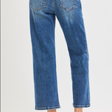 RISEN High Rise Crop Straight Jeans