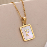 Mother of Pearl Initial A Necklace | 18K Gold Plated