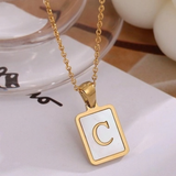 Mother of Pearl Initial A Necklace | 18K Gold Plated