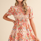 Wildflower Whimsy Smocked Mini Dress