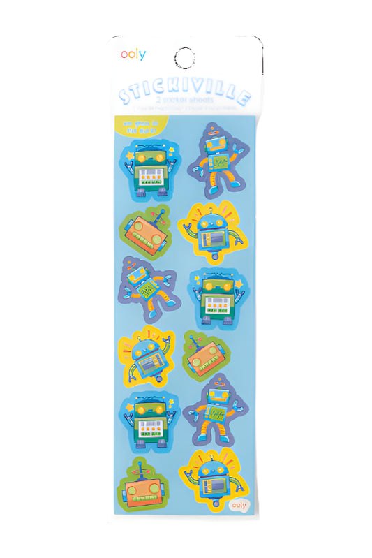 Stickiville Robots Stickers | OOLY